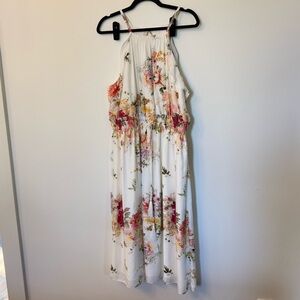Spring Floral Dress | Drawstring Waist | Size 14